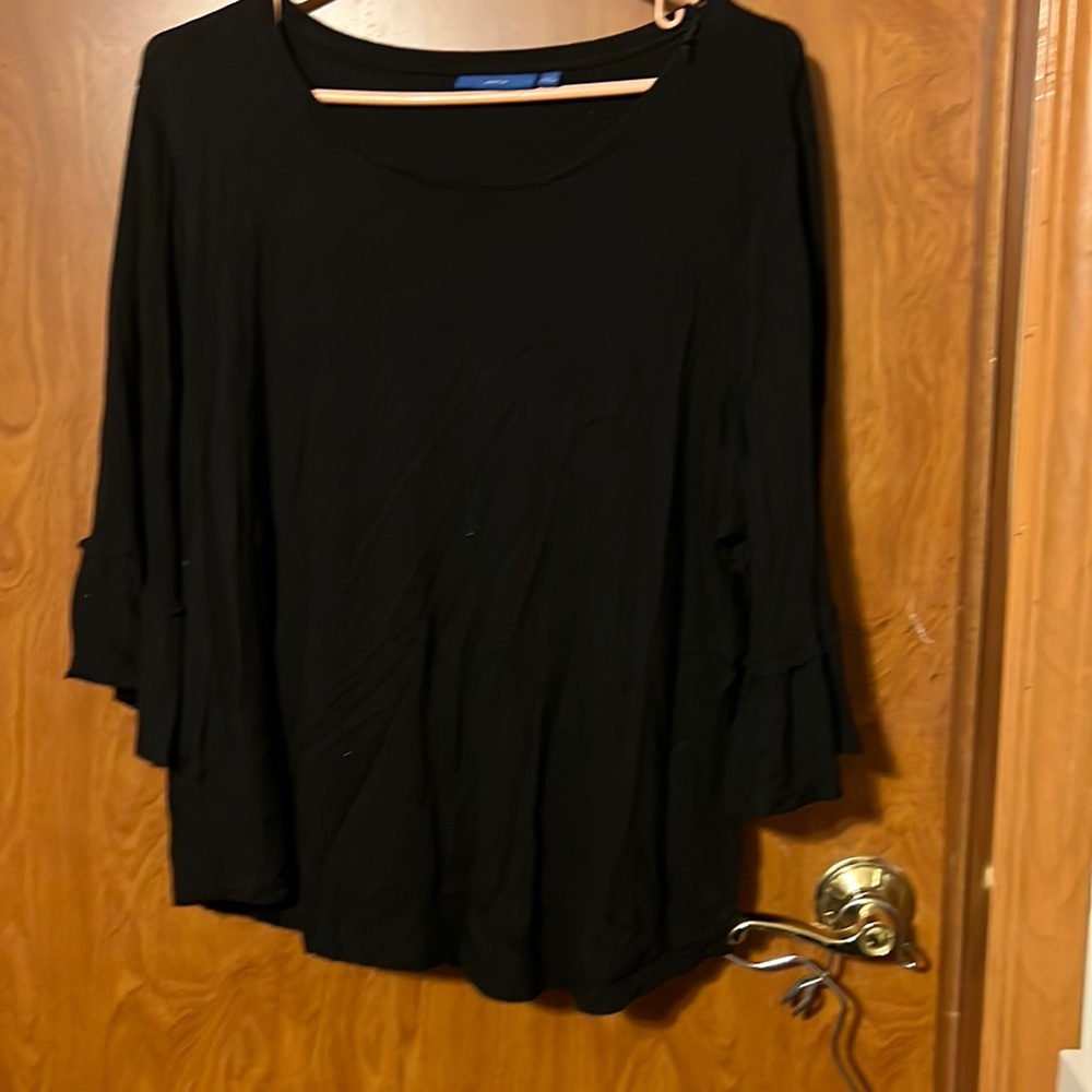 Light weight department, 9XXL, bell sleeve black top